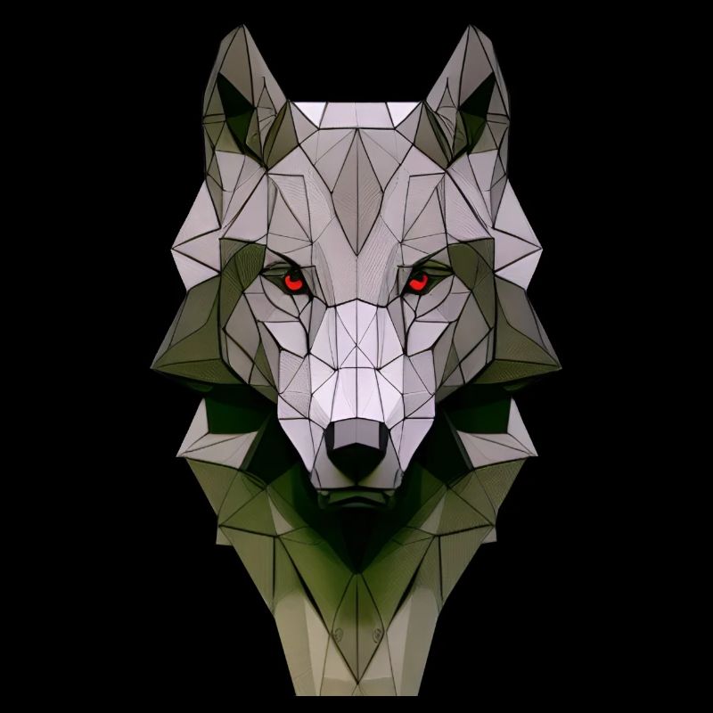 Polygon Design Wolf Tierkopf farbig