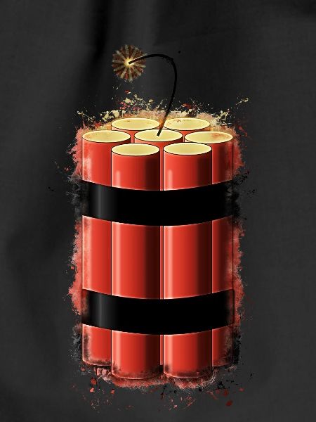Bomb dynamite bright glowing
