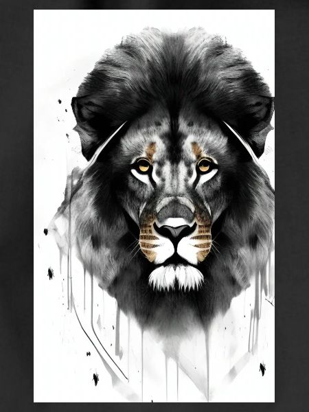 Lion Black and White