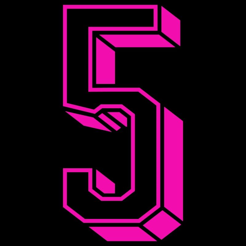 Zahl fünf - Nummer 5 pink Mädchen Trikotnummer