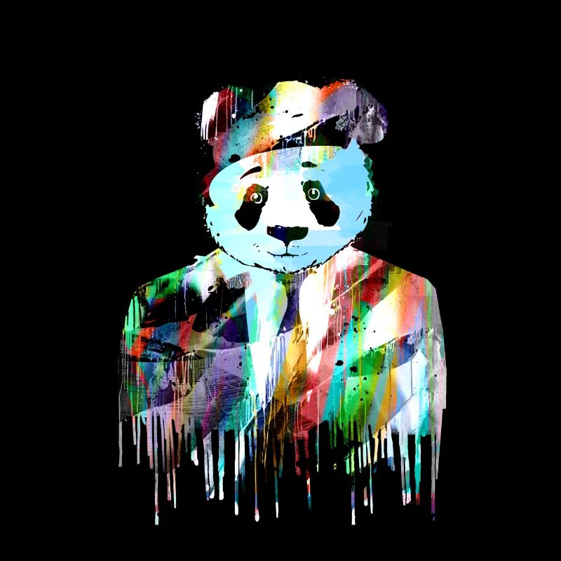 panda,pandabär,bunt,graffiti,malerei,anzug