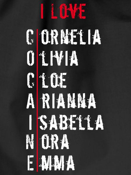 iLove Cocaine | White text