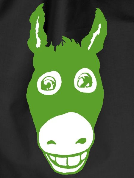 Smiling donkey green
