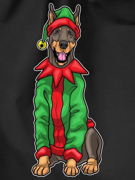 Doberman Christmas Elf