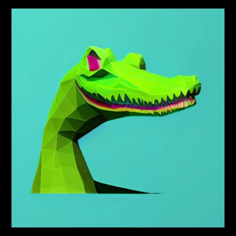 Crocodile Profile - Polygonal
