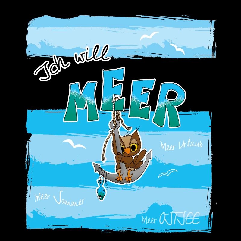 Eule mit Anker - Ich will MEER