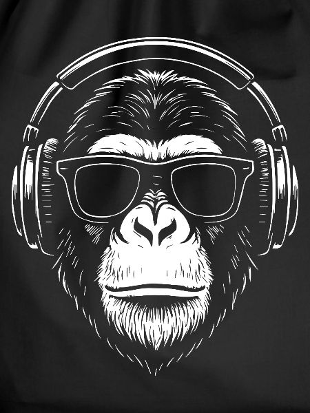 Monkey DJ Headphones Silhouette