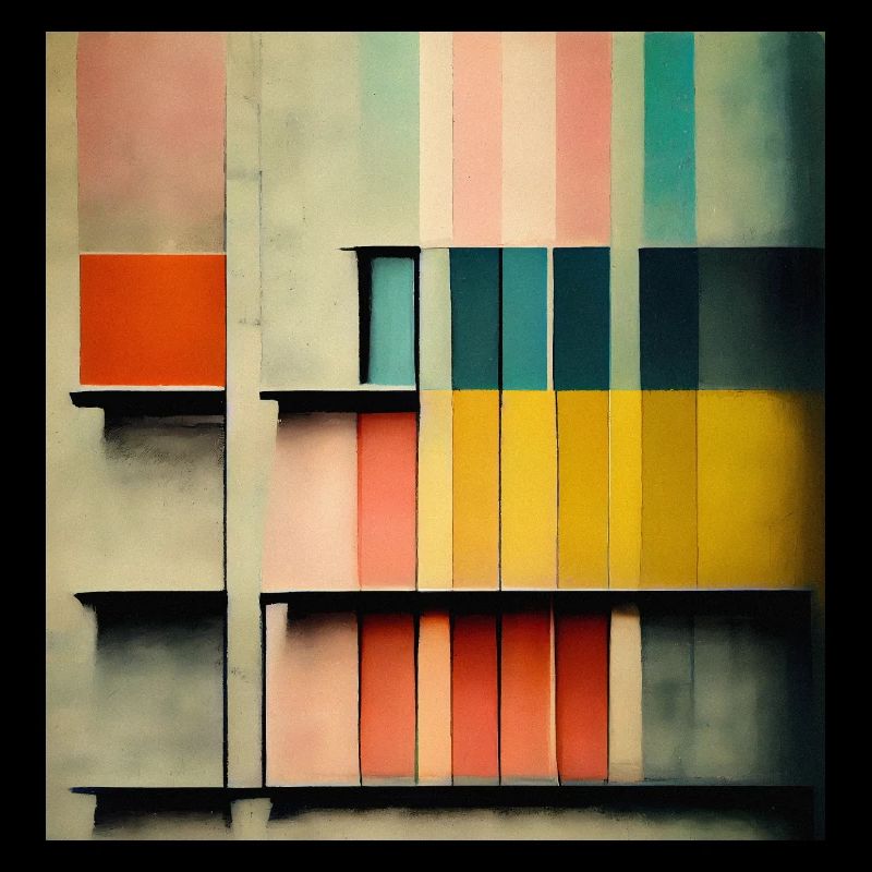 Bauhaus - Pastel architectural illustration