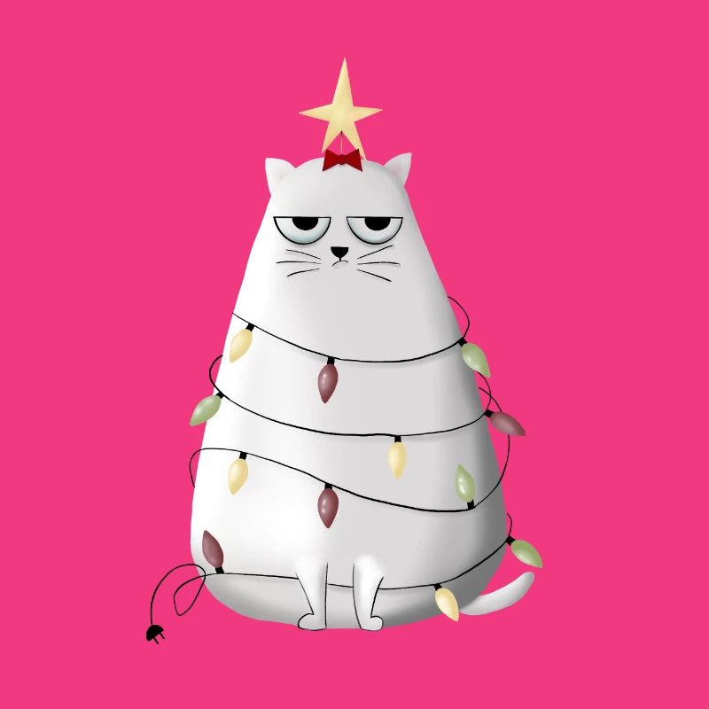 Grumpy christmas cat