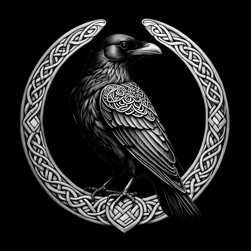 Corbeau avec nœud celtique 01