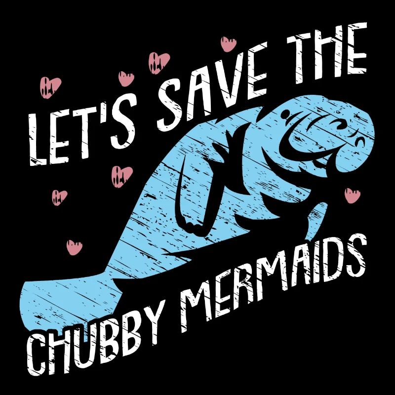 Let's save the manatees. Colorful design