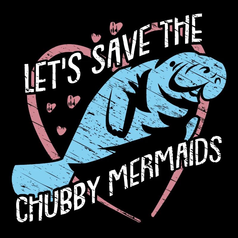 Let's save the manatees. Colorful design