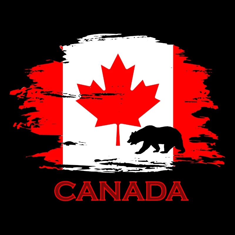 Canada Kanada Maple Leave Flag Flagge Bear