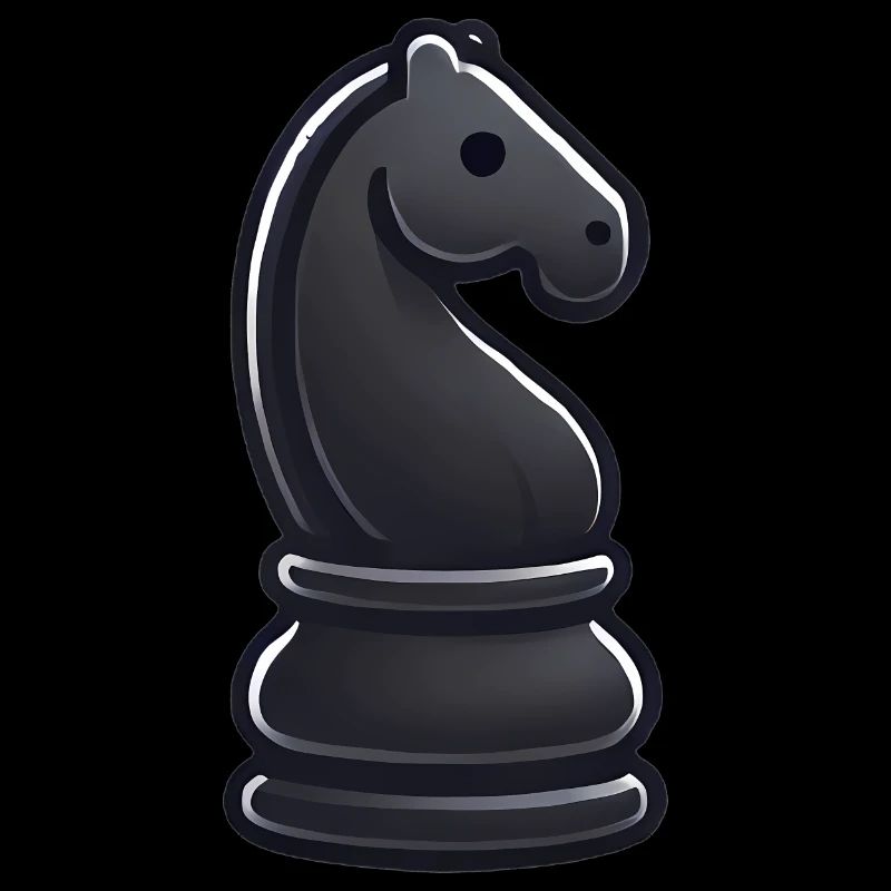 Elegante schwarze Ritter Schachfigur