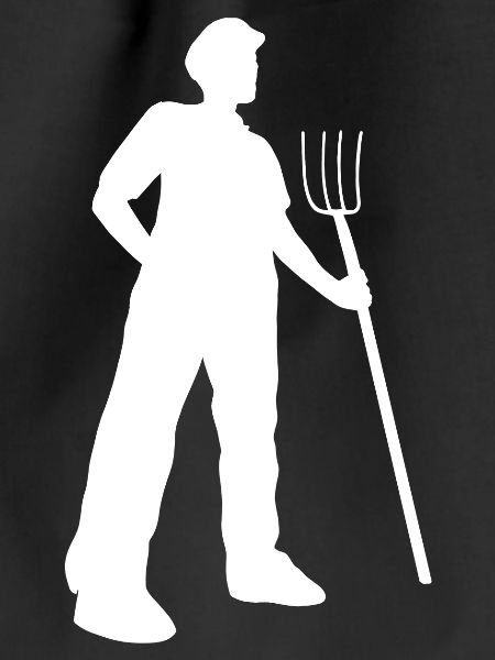 Farmer with pitchfork