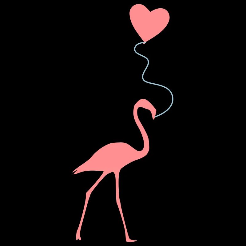 Flamingo mit Herzluftballon