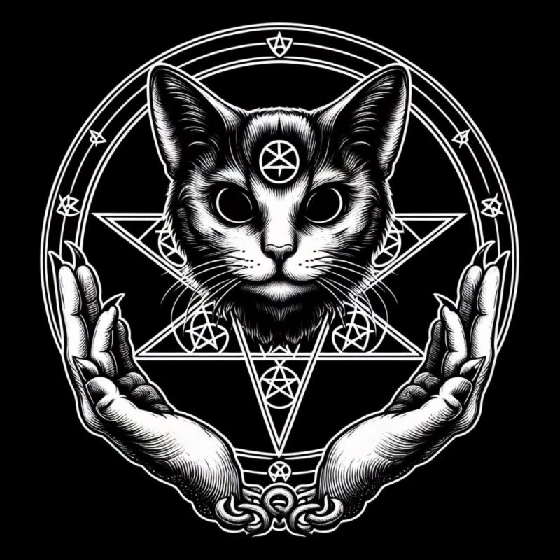 Magic Cat Wicca Pentagram