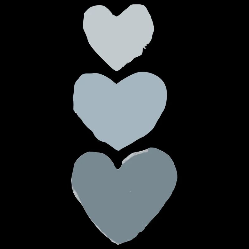 blau lackierte Herzen