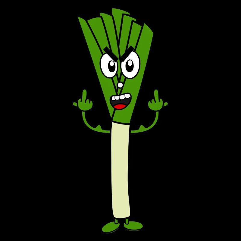 Funny leeks with muscles