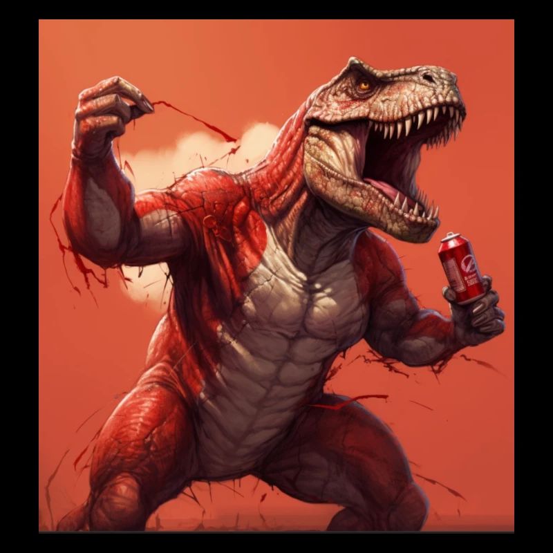 Dino drinking Cola