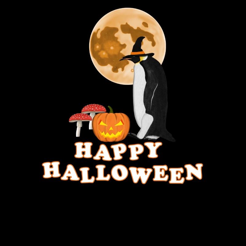 Penguin Halloween Pumpkin Moon Bird Biologist