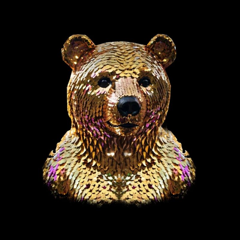 Bear,Golden Bear,Bear with Sequins,Shiny