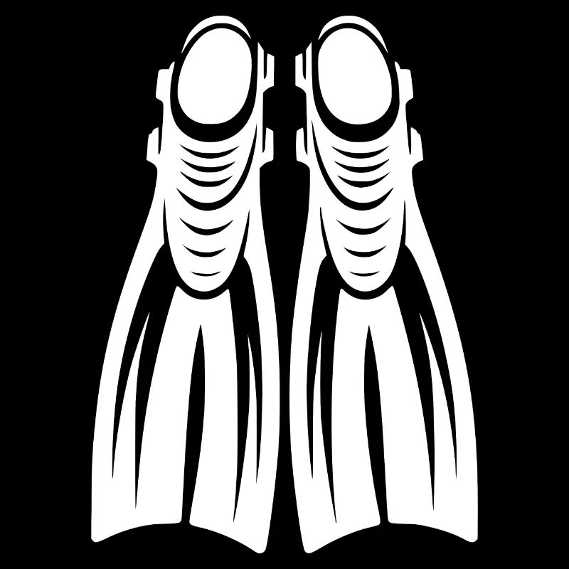 Palmes de plongée tatouage logo style