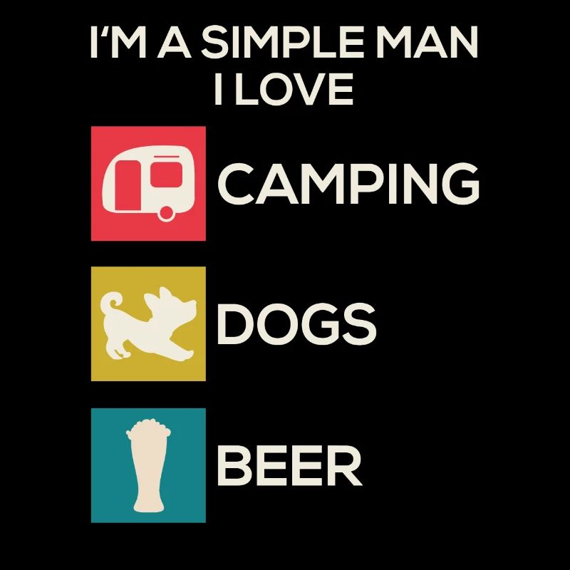 Hund Camping Mann lustig
