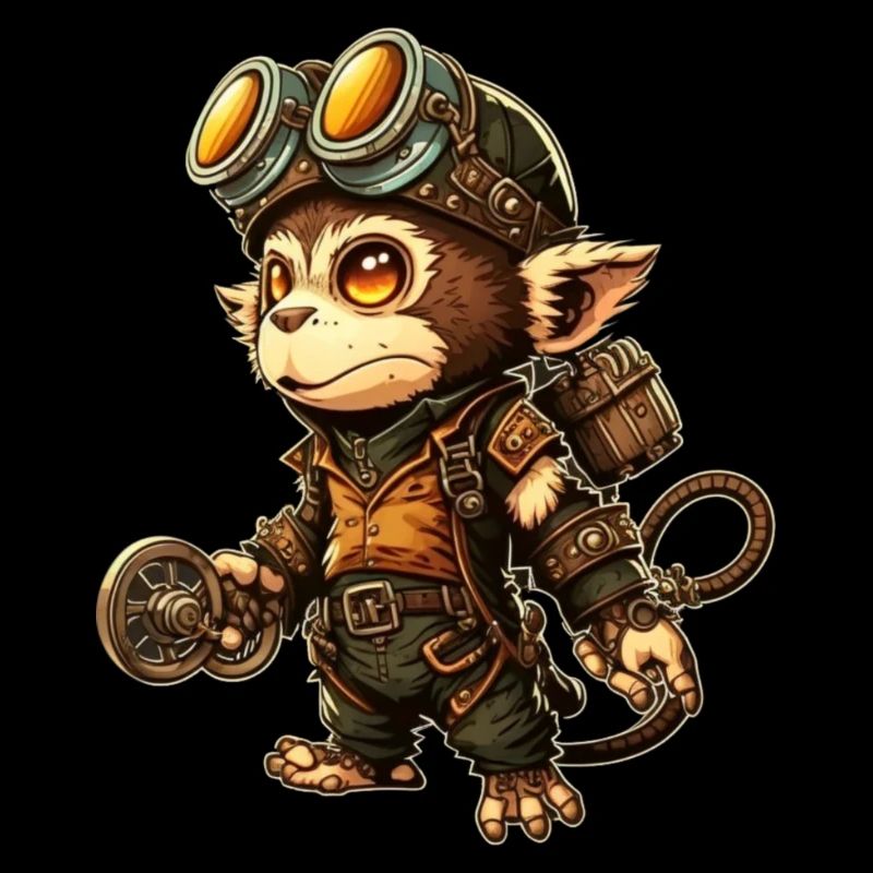 Steampunk Mechaniker Äffchen