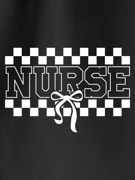 Nurse Checkered Ribbon Design Krankenschwester