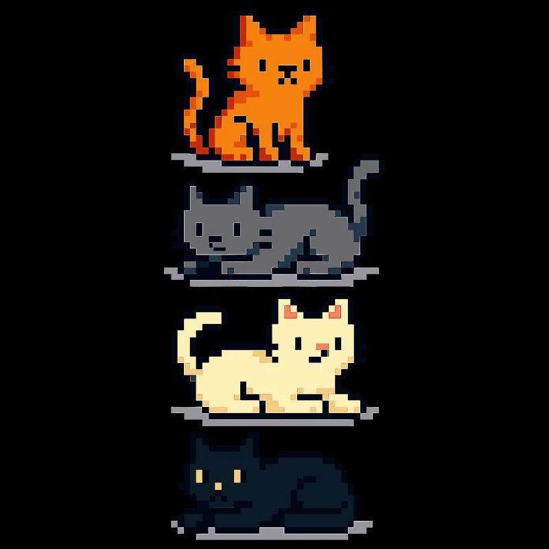 Pixel-Katzenbande – Viermal Flausch