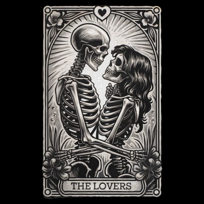 The Lovers Skeleton Gothic Tarot Art
