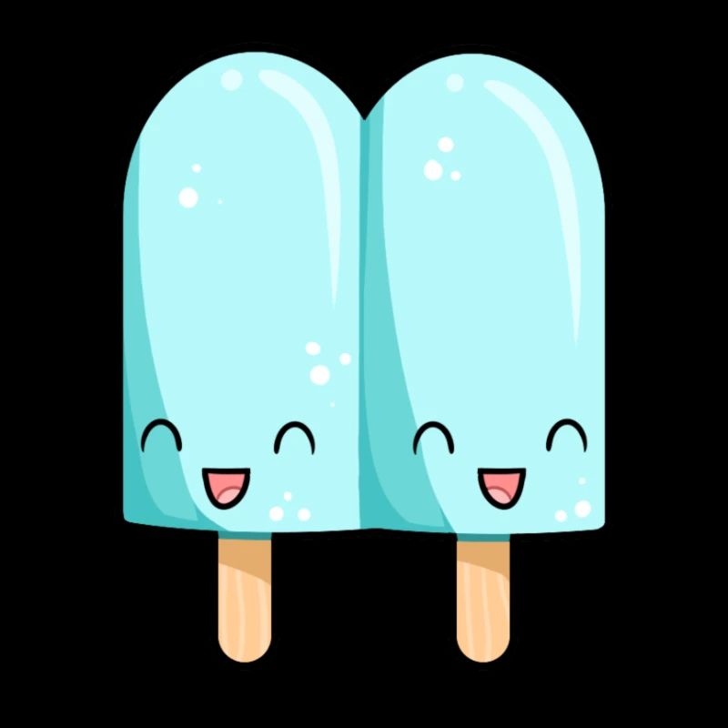 Kawaii light blue popsicle