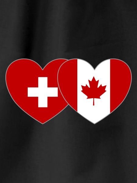 Switzerland Canada Flag Heart