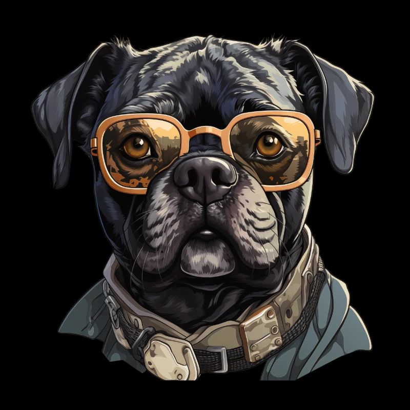 Pug with sunglasses