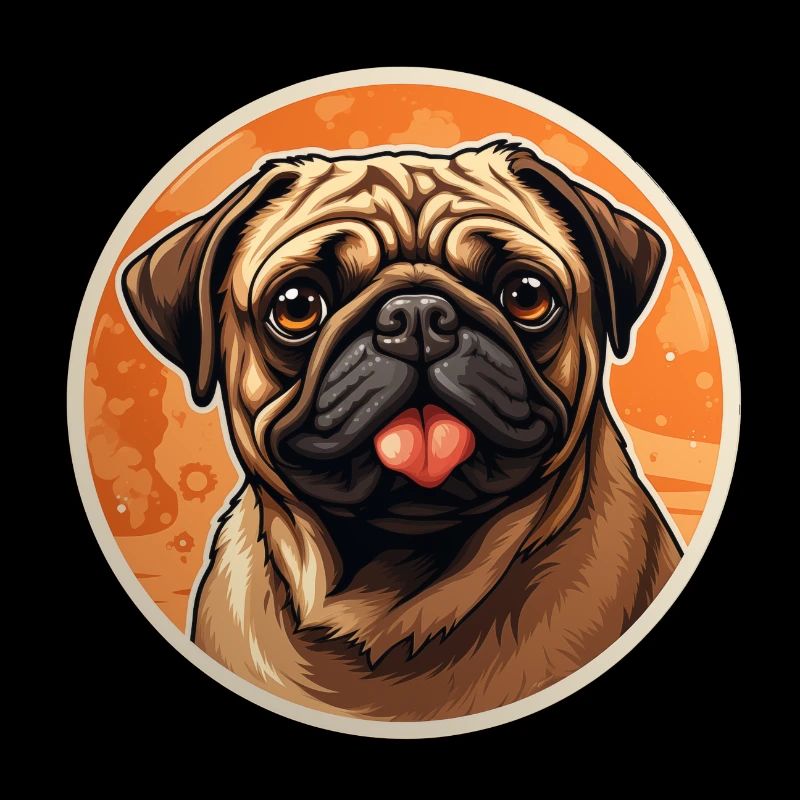 Faithful looking pug head