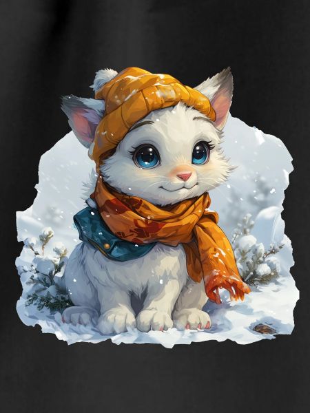 Cute kitten in winter