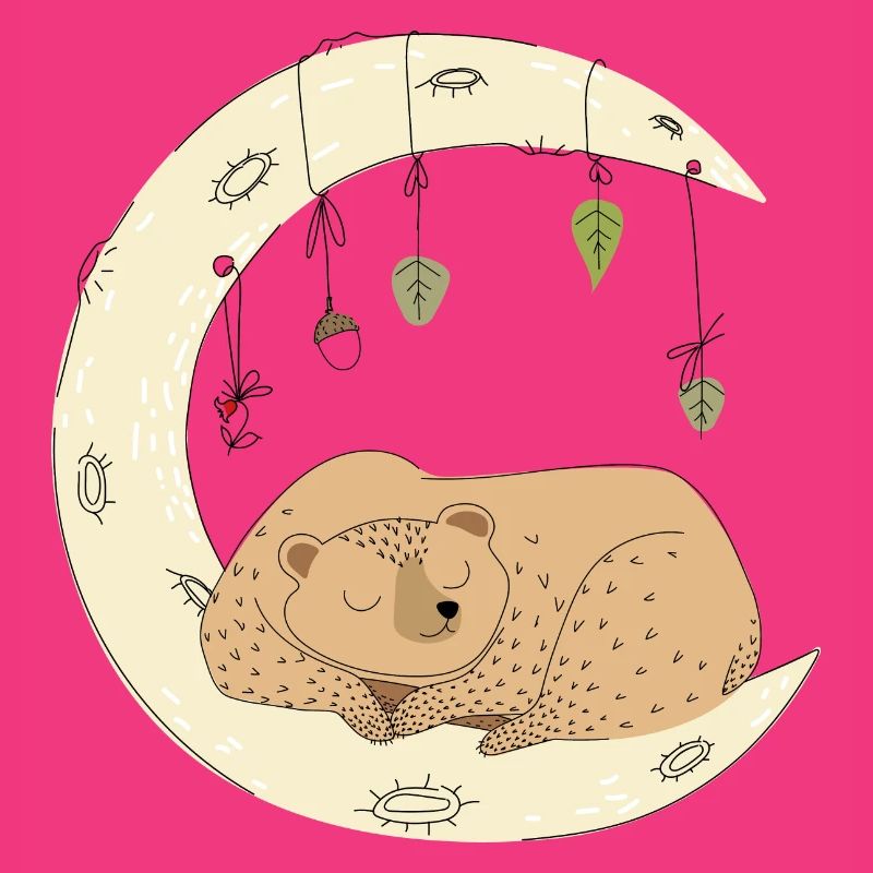 Bear sleeping moon
