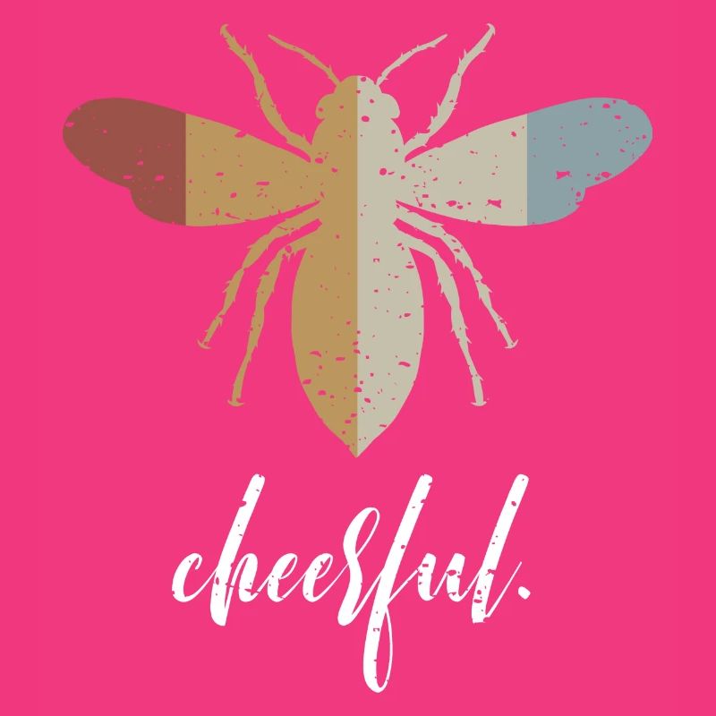 Abeille rétro joyeuse bienne sois joyeuse