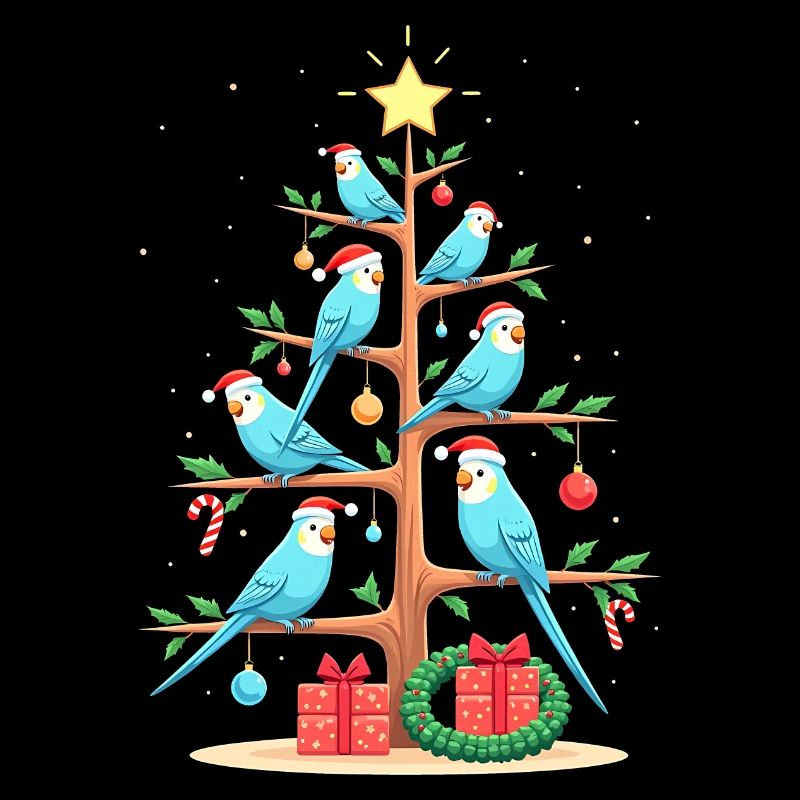 Arbre de Noël Perruche Oiseau Arbre de Noël