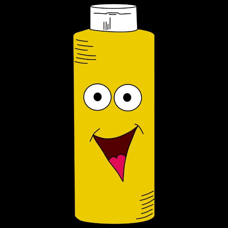 Mustard Yellow Mustard Bottle with Face