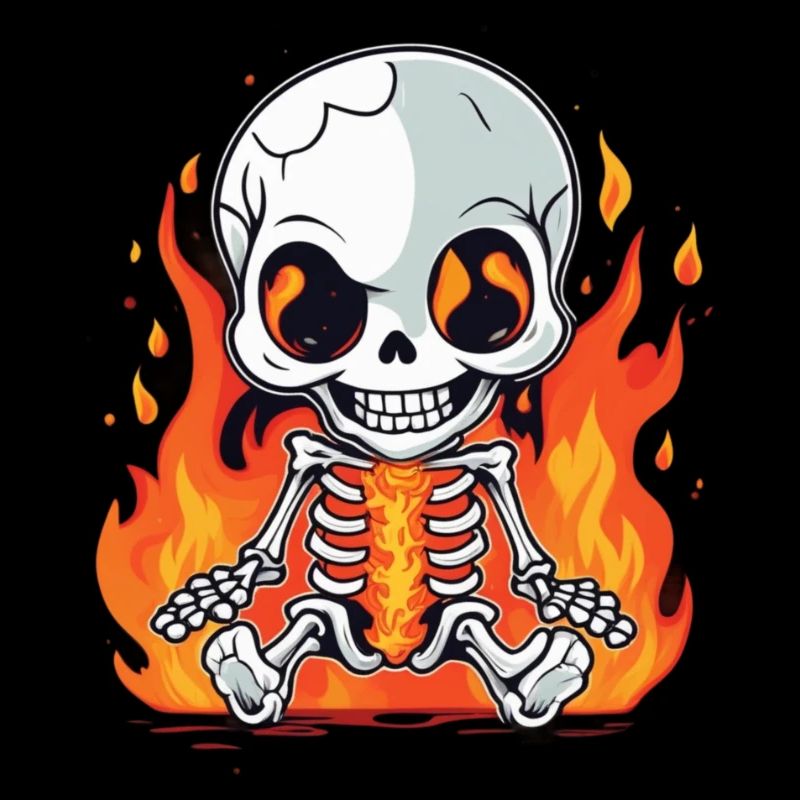 Feuer-Skelett