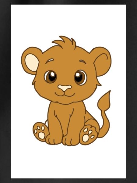 Kawaii lion cub