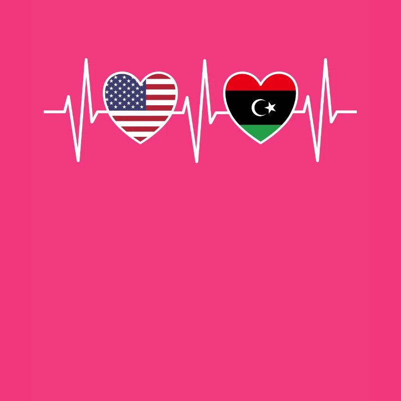 Drapeaux des États-Unis et de la Libye Drapeau libyen