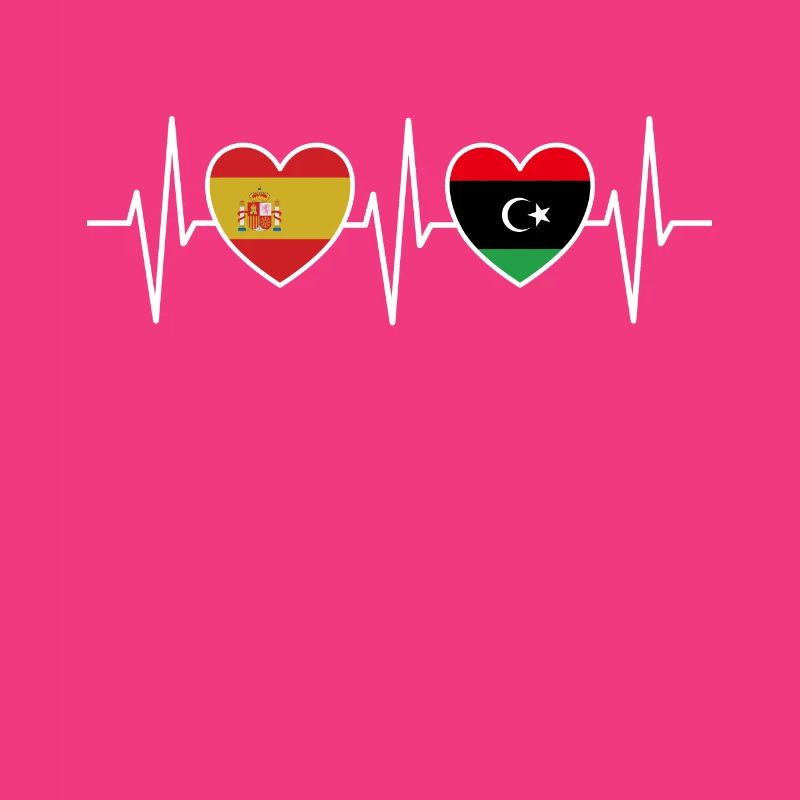 Spain and Libya Libyan flag Flags
