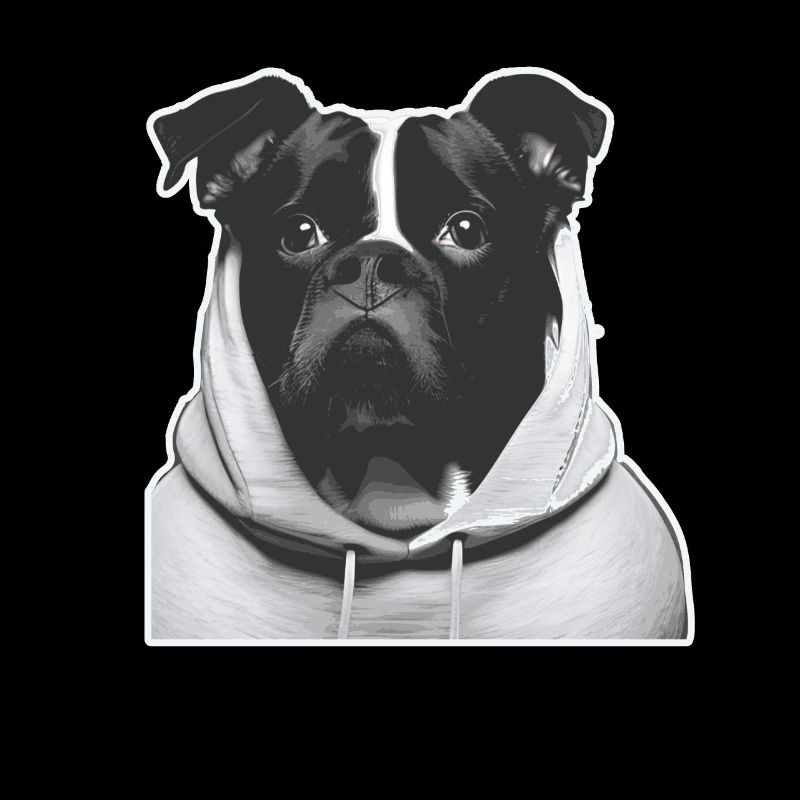 Chien avec sweat à capuche