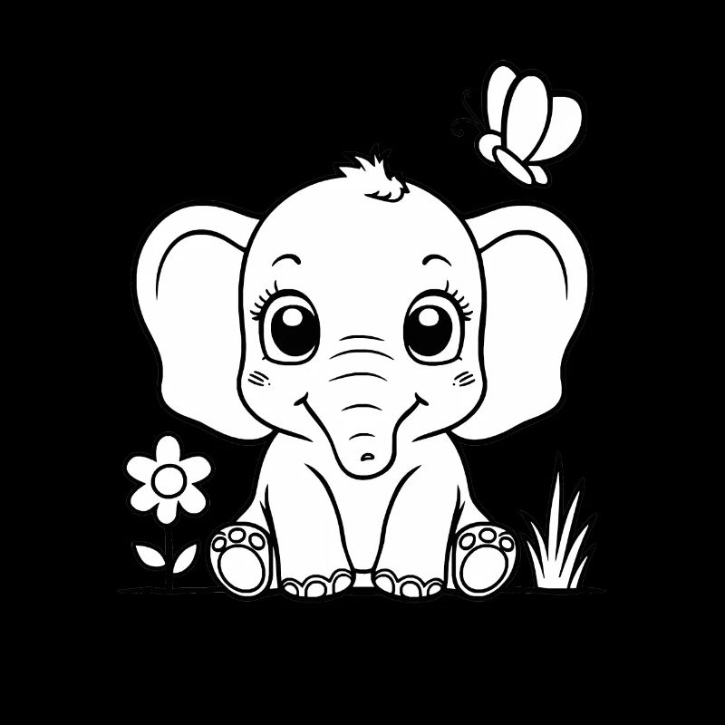 Mignon éléphant assis