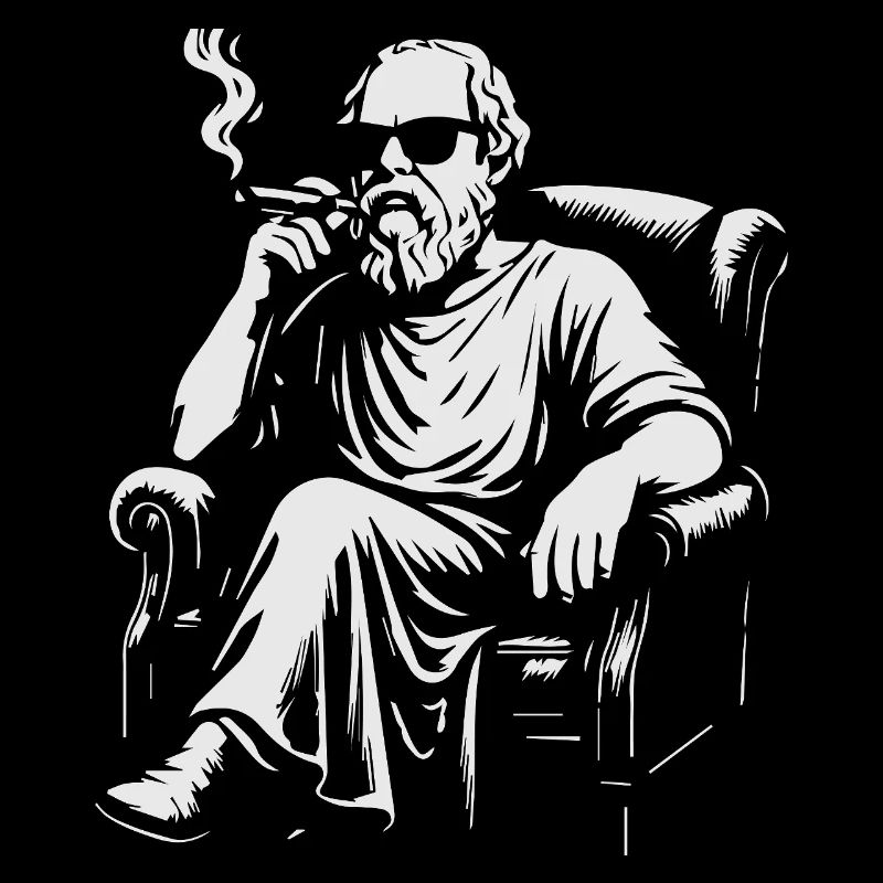 Socrates Smoker auf Samtstuhl