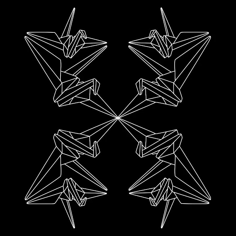 Origami Birds Geometric Pattern