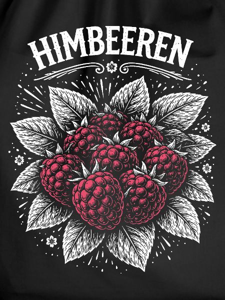 Raspberries Illustration Pink Print